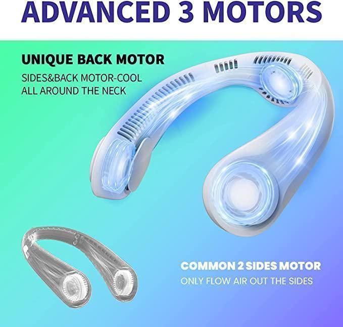 Ultimate 79 mAh Portable Neck Fan – 5200 Outlets for 360° Cooling!