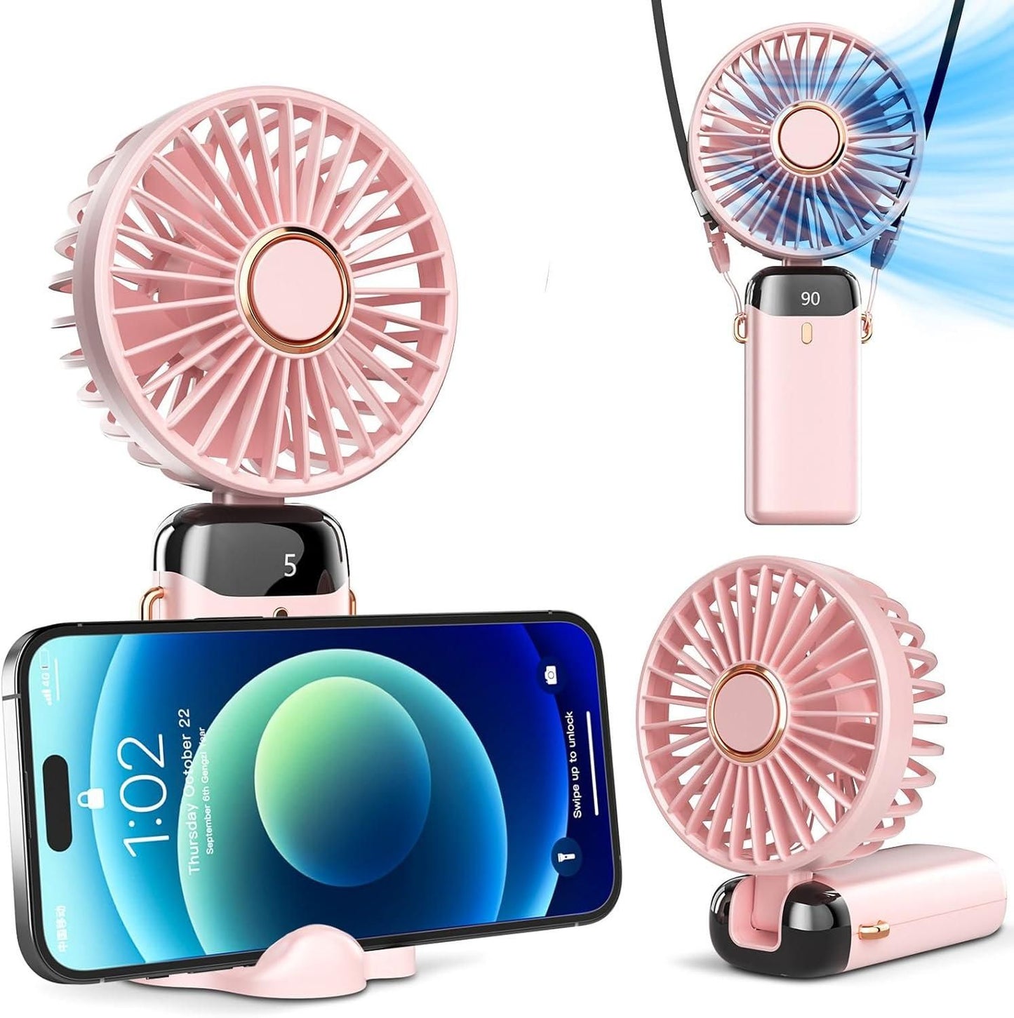 3-in-1 Portable Handheld Fan – Stay Cool Anytime, Anywhere!