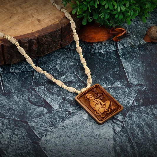 Bageshwar Dham Tulsi Mala with Wooden Hanumanji Locket