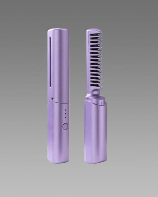 Meneflix Cordless Mini Hair Straightener | Rechargeable, Adjustable Hot Comb for Travel & Quick Styling