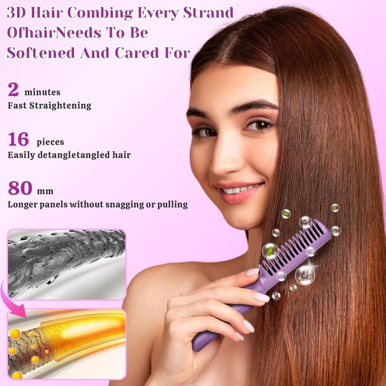 Meneflix Cordless Mini Hair Straightener | Rechargeable, Adjustable Hot Comb for Travel & Quick Styling