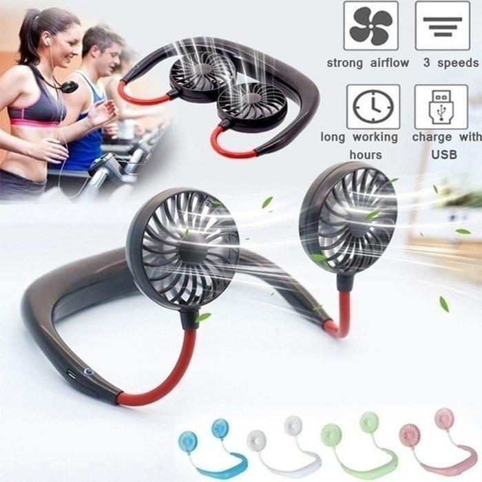 Rechargeable Hands-Free Neck Fan – 3-Speed Portable Cooling Solution