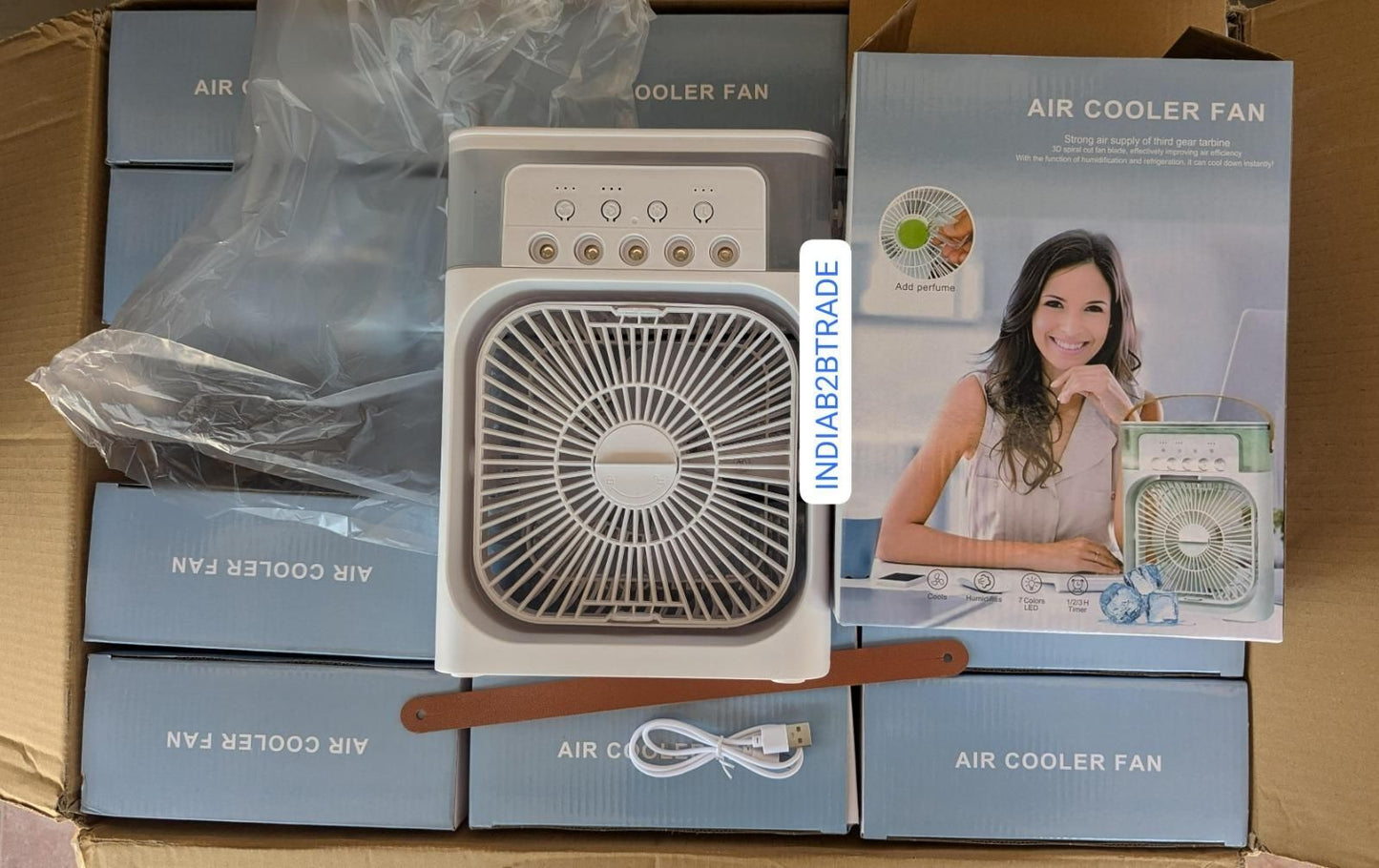 Portable USB Air Cooler Fan – Rechargeable Electric Fan for Personal Cooling