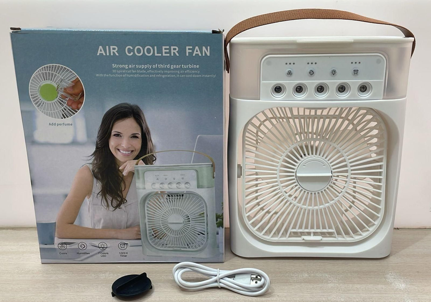 Portable USB Air Cooler Fan – Rechargeable Electric Fan for Personal Cooling