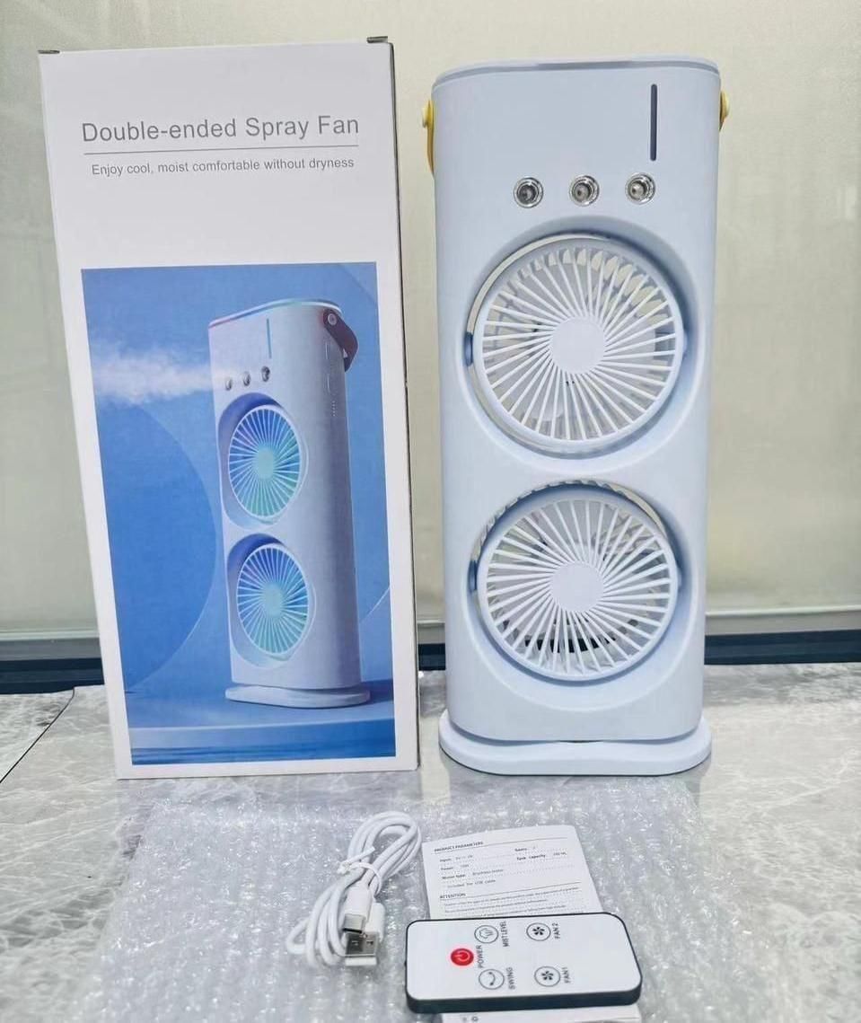 Double-Ended Spray Fan | Portable Mist Cooling & Electric Fan