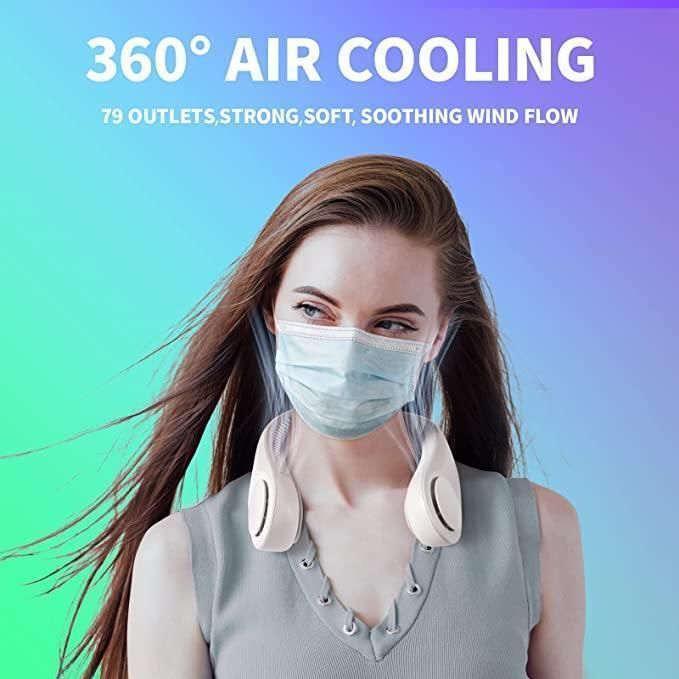 Ultimate 79 mAh Portable Neck Fan – 5200 Outlets for 360° Cooling!